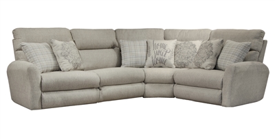 McPherson 4 Piece Power Reclining Sectional in Buff Chenille by Catnapper - 6261-4