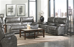 Sheridan 2 Piece Power Reclining Sofa Set in Steel Color by Catnapper - 6427-S