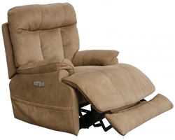 Amos Power Headrest Power Lay Flat Recliner in Camel Fabric by Catnapper - 645627-C