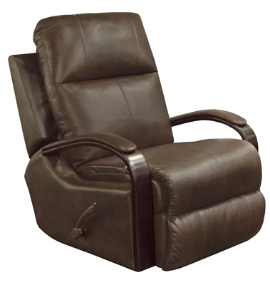 Gianni Power Lay Flat Recliner with Head and Massage in Cocoa Leather by Catnapper - 64705-7-C