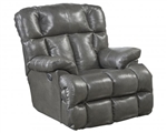 Victor Power Lay Flat Chaise Recliner in Steel Leather by Catnapper - 64764-7-S