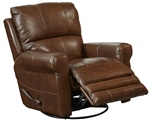 Hoffner Power Lay Flat Recliner in Chestnut Leather by Catnapper - 64766-7-C