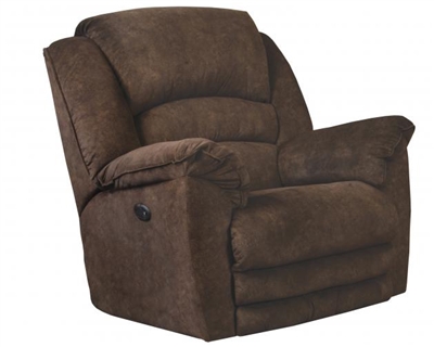 Rialto Power Lay Flat Recliner with X-tra Comfort Footrest in Chocolate Fabric by Catnapper - 647757-CH