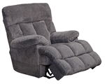 Sterling Power Headrest with Lumbar Power Lay Flat Recliner with Dual Heat & Massage in Pewter Fabric by Catnapper - 764788-7-P