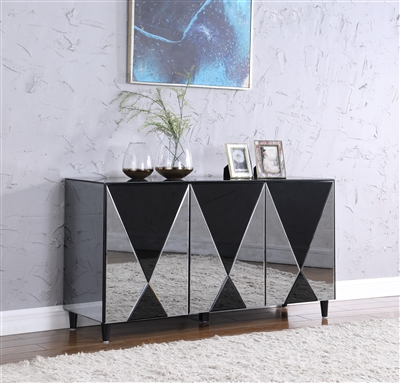 Doreen Buffet in Gloss Black Finish by Chintaly - CHI-DOREEN-BUF