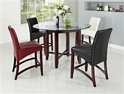 Alexa 5 Piece Counter Height Dining Set in Espresso Finish by Crown Mark - 1712