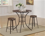 Kylie 3 Piece Counter Height Dining Set by Crown Mark - 1718