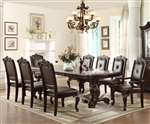 Kiera 7 Piece Dining Set in Rich Dark Brown Finish by Crown Mark - 2150