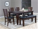 Bardstown 6 Piece Dining Set in Walnut Finish by Crown Mark - 2157-6