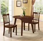 Liam 3 Piece Dining Set in Warm Brown Finish by Crown Mark - 2258