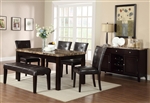 Bruce 6 Piece Dining Set in Espresso Finish by Crown Mark - 2267T