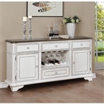 Bardot Sideboard in White and Brown Finish by Crown Mark - CM-2275-SB