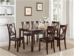 Eloise 7 Piece Dining Set in Dark Brown/Espresso Finish by Crown Mark - CM-2430