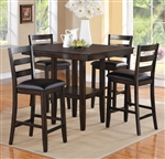 Tahoe 5 Piece Counter Height Dining Set in Brown Finish by Crown Mark - 2630