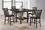 Meghan 5 Piece Counter Height Dining Set in Espresso Finish by Crown Mark - CM-2710