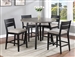 Mathis 5 Piece Counter Height Dining Set in Brown Finish by Crown Mark - CM-2712-RD