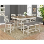 Nina 5 Piece Counter Height Dining Set in Two-tone Finish by Crown Mark - CM-2715