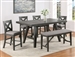 Rufus 5 Piece Counter Height Dining Set in Gray Finish by Crown Mark - CM-2718-5P