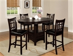 Hartwell 5 Piece Counter Height Dining Set in Espresso Finish by Crown Mark - CM-2795-5P