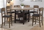 Conner 5 Piece Counter Height Dining Set in Espresso / Walnut Finish by Crown Mark - CM-2849EW