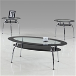 Mila 3 Piece Occasional Table Set in Silver Finish by Crown Mark - CM-3270