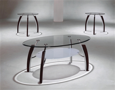 Stellar 3 Piece Occasional Table Set in Dark Brown Finish by Crown Mark - CM-3636