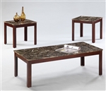 Lola 3 Piece Occasional Table Set in Medium Brown Finish by Crown Mark - CM-4717
