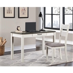 Dakota Home Office Desk & Chair in Dark Brown, White & Gray Finish by Crown Mark - CM-5213