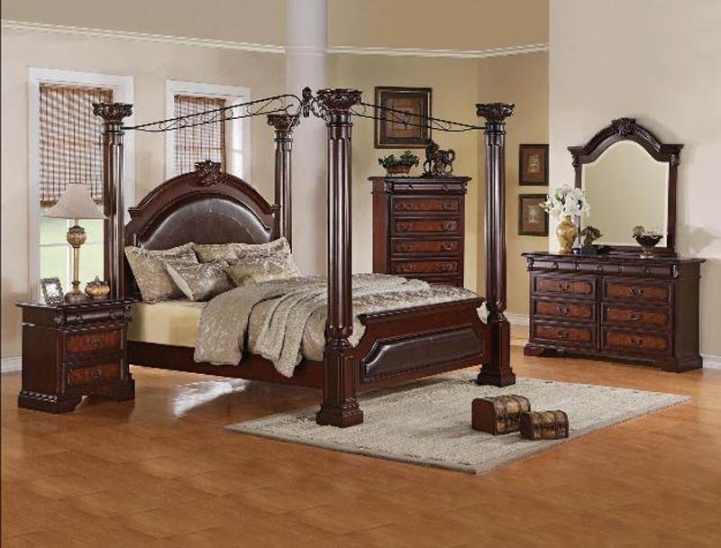 Neo Renaissance 6 Piece Bedroom Canopy Suite in Two Tone Finish by Crown  Mark - B1470