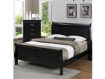 Louis Philip Bed in Black Finish by Crown Mark - CM-B3900-Bed