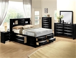 Emily Storage Captain Bed 6 Piece Bedroom Suite in Black Finish by Crown Mark - B4285