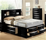 Emily Storage Captain Bed in Black Finish by Crown Mark - B4285-Bed