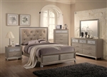 Lila 6 Piece Bedroom Suite in Modern Champagne Faux Finish by Crown Mark - CM-B4390