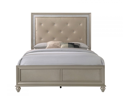 Lila Bed in Modern Champagne Faux Finish by Crown Mark - CM-B4390-Bed