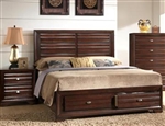 Stella Storage Bed in Rich Brown Finish by Crown Mark - B4550-Bed