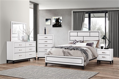 Akerson 6 Piece Bedroom Suite in Chalk Finish by Crown Mark - CM-B4610