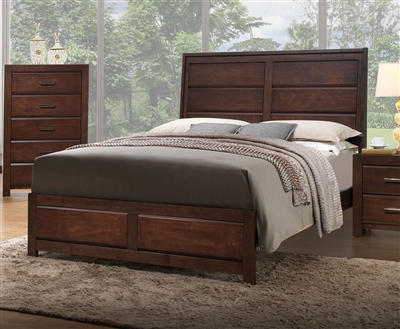 Cambridge Bed in Rich Walnut Finish by Crown Mark - CM-B5400-Bed