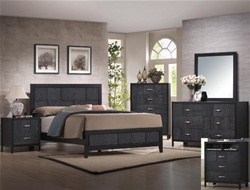 Bergamo 4 Piece Youth Bedroom Set in Black Finish by Crown Mark - B6810T