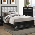 Elisa Silver Headboard Bed in Black Finish by Crown Mark - B9300-Bed