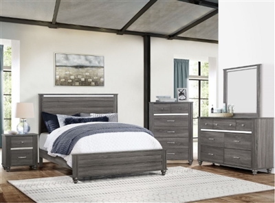 Gaston 6 Piece Bedroom Suite in Gray Finish by Crown Mark - CM-B9520