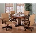Three In One Bumper/Poker/Dining 5 Piece Table Set in Cherry Finish by Coaster -100171