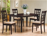 5 Piece Dining Set in Rich Cappuccino Finish by Coaster - 100771
