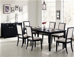 Louise 7 Piece Dining Set in Black Finish by Coaster - 101561