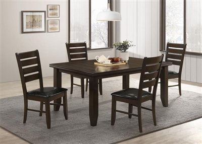 Dalila 5 Piece Dining Set in Cappuccino Finish by Coaster - 102721