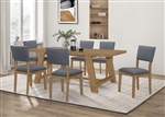 Sharon 7 Piece Dining Set in Natural Brown Finish by Coaster - 104171-7