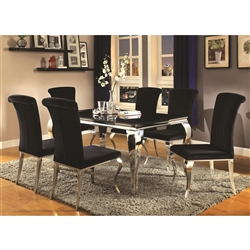 Carone 5 Piece Dining Set in Stainless Steel Finish by Coaster 105071