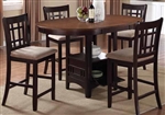 Lavon 5 Piece Counter Height Dining Set in Espresso and Chestnut Finish by Coaster - 105278