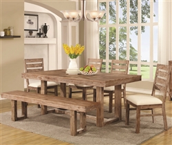 Elmwood 5 Piece Dining Set in Wire Brushed Nutmeg Finish by Coaster - 105541