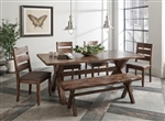 Alston 6 Piece Dining Set in Knotty Nutmeg Finish by Coaster - 106381-6