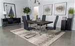 Benson 5 Piece Dining Set in Dark Oak and Chrome Finish by Coaster - 107121